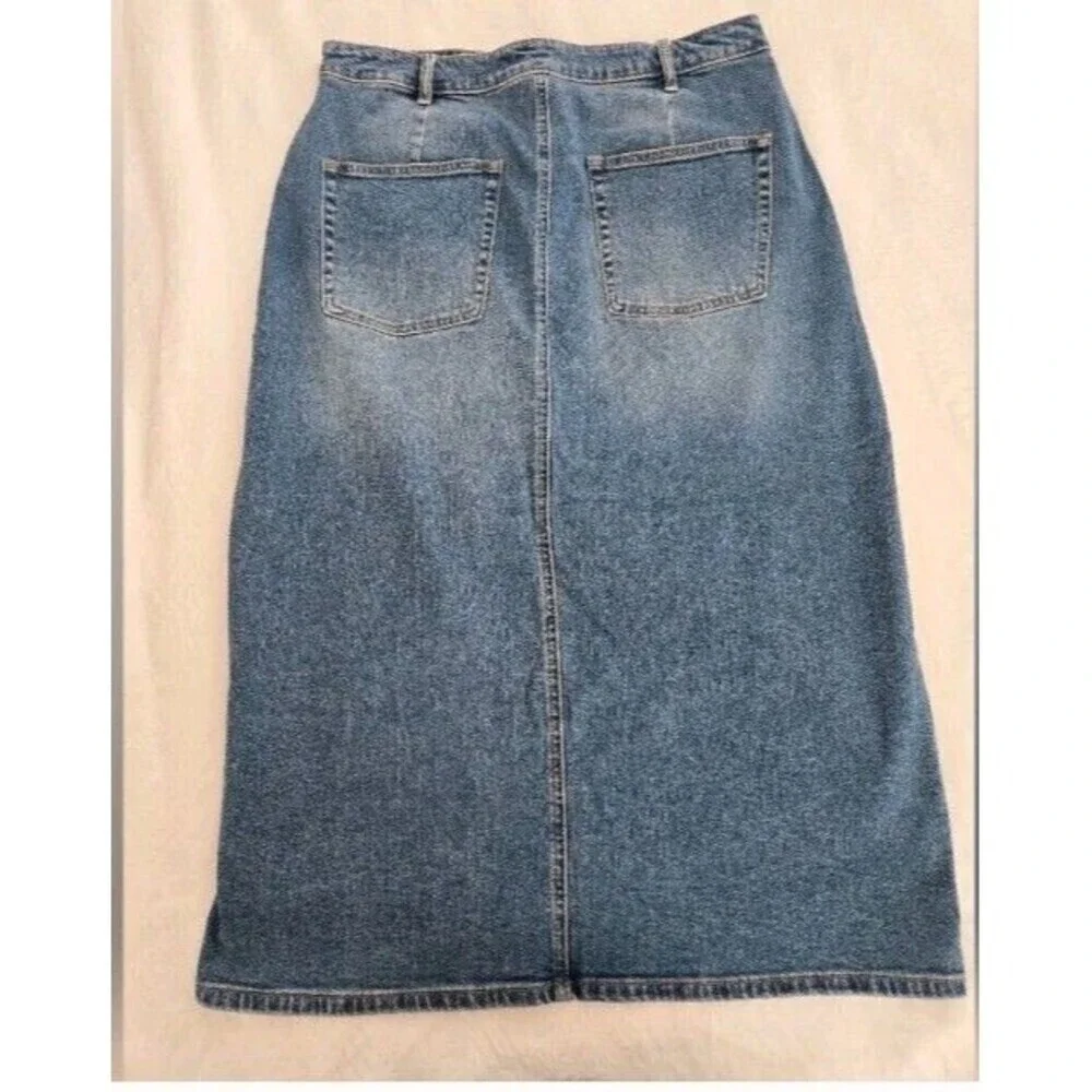 Just FabWomens Midi Slip Front High Waist Skirt Demin Chic Boho Casual Size 34..